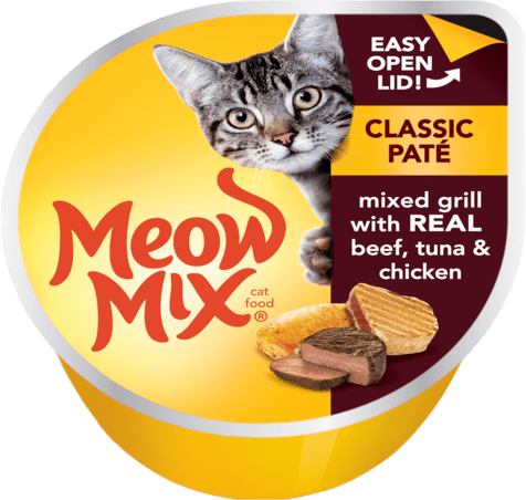 Meow Mix Classic Paté Mixed Grill With Real Beef, Tuna & Chicken